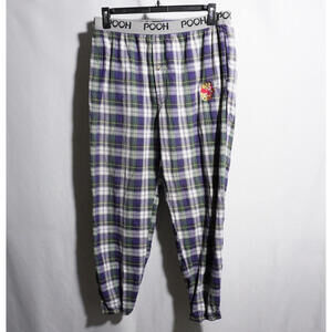 Vintage 90s Tigger‎ Pooh Plaid Pajama Pants VTG 33" Waist M/L Blue Green Disney